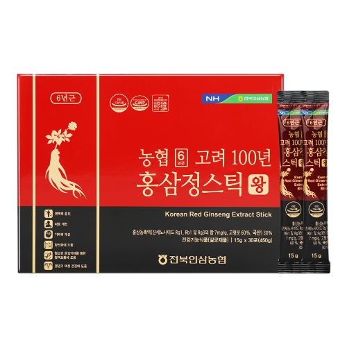 단종) 전북농협 - 농협 6년근 고려 100년 홍삼정스틱 왕 15g x 30포(오프라인 판매전용)