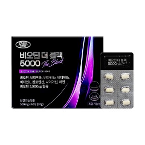 에버그린 - 비오틴 더 블랙5000 500mg x 60정(오프라인 판매전용)